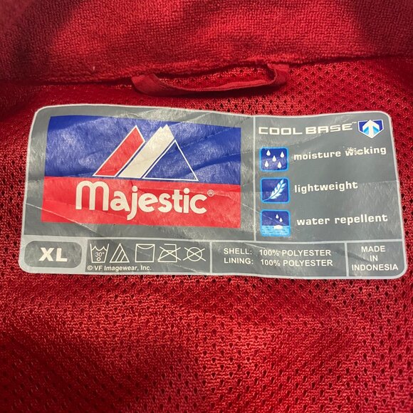 VTG Y2k Majestic Cool Base MILB Portland Sea Dogs Red Windbreaker Jacket XL - Picture 6 of 12